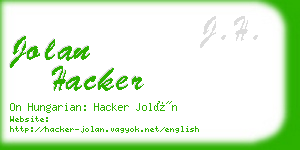 jolan hacker business card